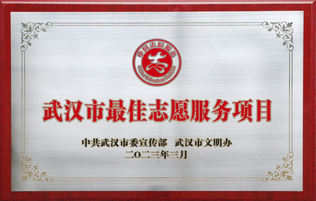 聚文明新風 展志愿風采 公司公益項目獲“武漢市最佳志愿服務項目”榮譽稱號